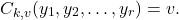 \[C_{k,v}(y_1, y_2, \dots, y_r) = v.\]